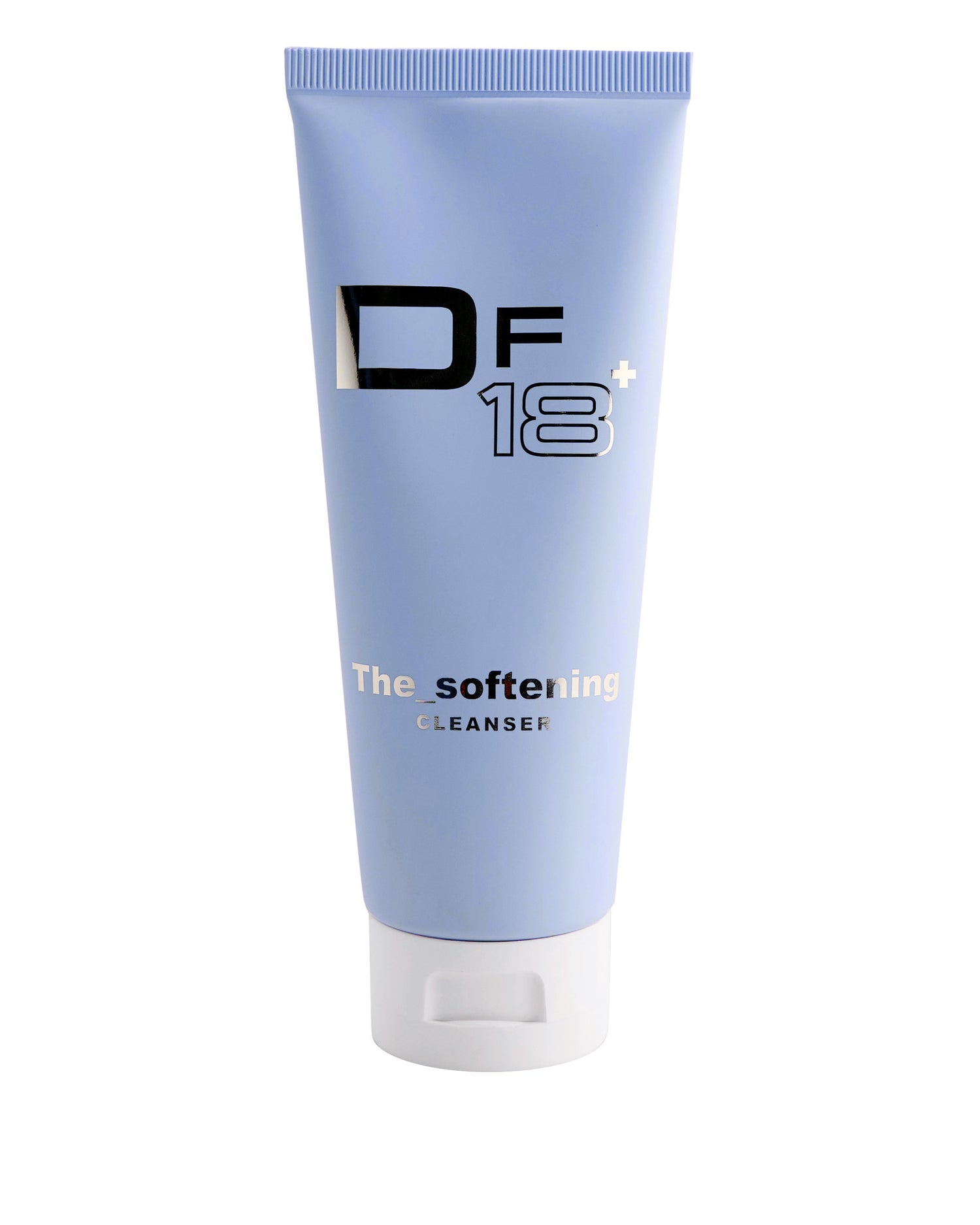 The Softening, the DF18+ purifying facial cleanser  shown with its product pack.