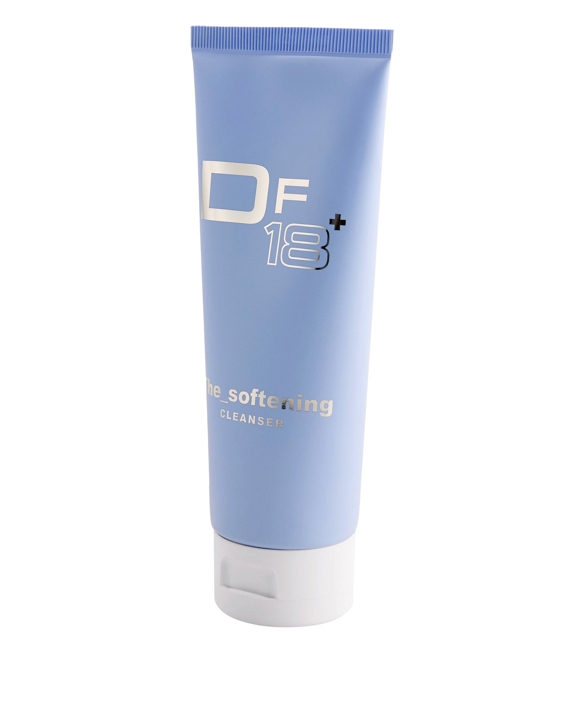 Flacone di The Softening, il detergente viso idratante in crema di DF18+ purificante e idratante.